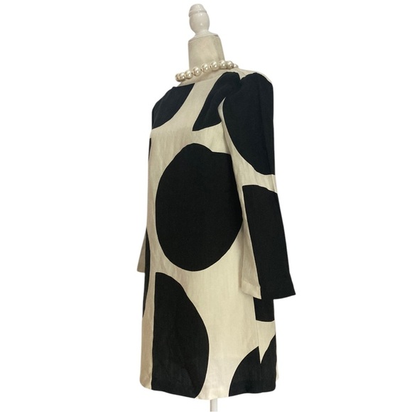 Mara Hoffman Billie Mini Dress Tondo Black and White Dot Linen Blend - Picture 13 of 16